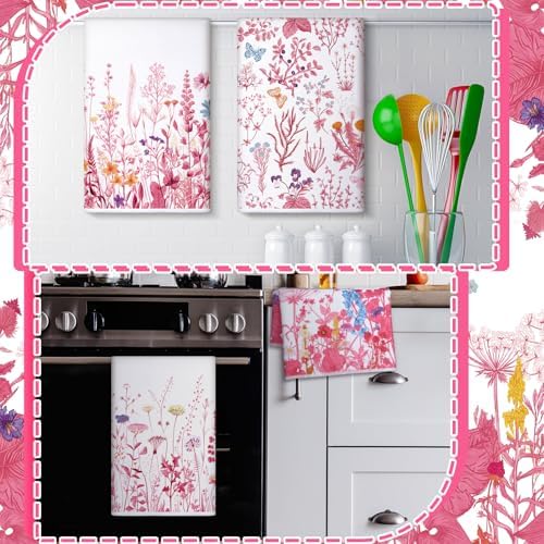 Bencailor 4 Pcs Wildflower Kitchen Towels - Image 4