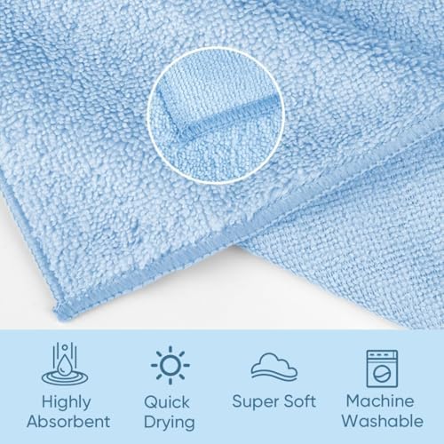 HOMEXCEL Washcloths 12PK, Ultra Soft&Highly Absorbent Face Towels, 12X12 in - Image 2