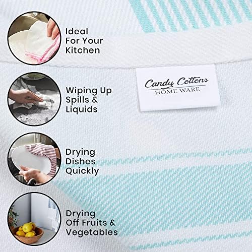 Stripe Kitchen Towels Decor Hanging Loop Dish Towels Boho Stripe Absorbent - Image 4
