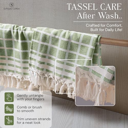 Matrix Dobby Kitchen Towels 4 Pack 100% Cotton, 16x26 Inches, Fast Drying - Image 3