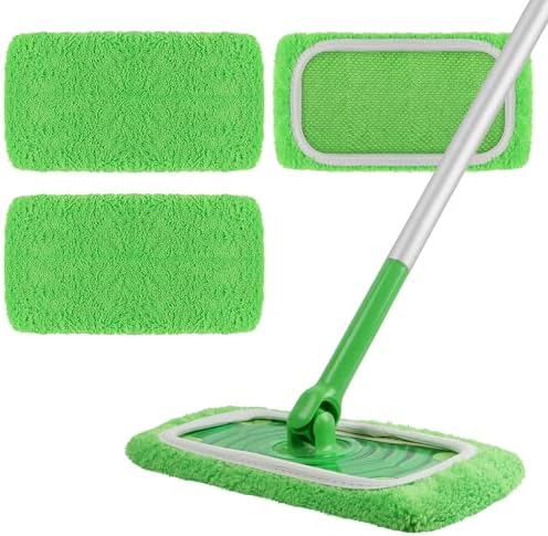 3-Pack Reusable Washable Chenille Mop Pads, Microfiber Dry Wet Refills by AmaVins