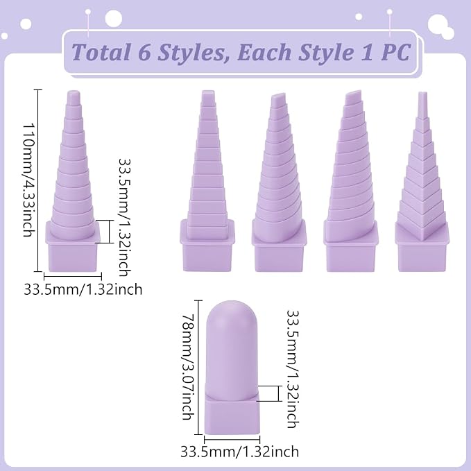 UNICRAFTALE 6Pcs 6 Styles Wire Wrapping Mandrel Plastic Jewelry Shape Mandrel - Image 3