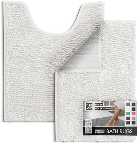 Hearth & Harbor Bathroom Rugs, Chenille Bath Mat by HearthHarbor