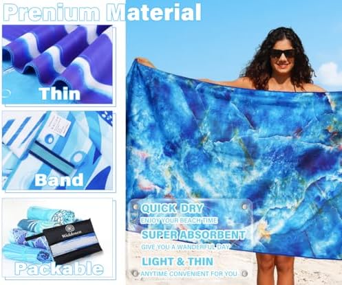Widdonen Microfiber Beach Towel, Extra Large 2 Pack-71x32 - Image 4
