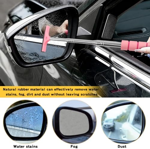 3 Pack Side Mirror Squeegee, Car Mirror Squeegee, Retractable Rearview Mirror - Image 4