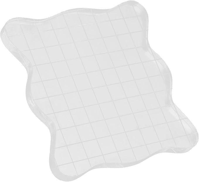 1PC Transparent Acrylic Stamp Blocks with Grid Lines, with Curve Edges Essential Stamping Tools for Scrapbooking Crafts Making,1.97 x 1.97/2.95 x 2.95/3.93 x 3.93 (10x10cm)