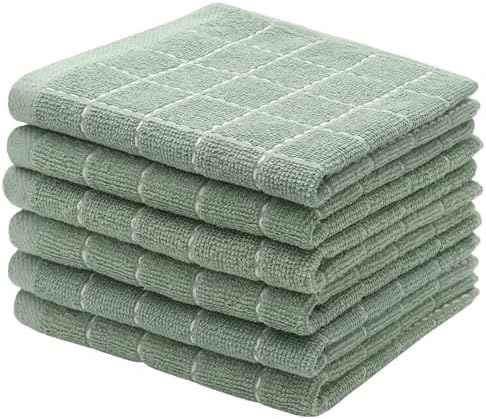 Terry Dish Rags Cloths, 12”x 12”, 6 Pack by VeraSong