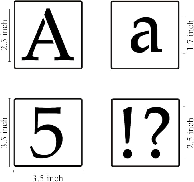 2.5 Inch Alphabet Letter Stencils for Painting - 70 Pack Letter and Number Stencil Templates with Signs for Painting on Wood, Reusable Letters and Numbers Stencils for Chalkboard Wood Signs & Wall Art