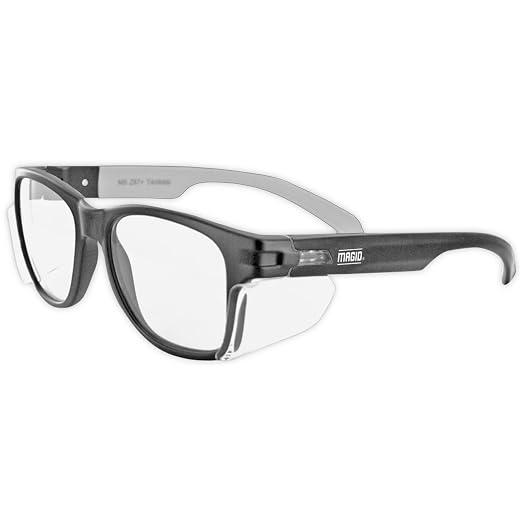 MAGID Y50 Safety Glasses for Construction | Black Frame — 1 Pair, ANSI Z87.1+ by MagidGloveSafety
