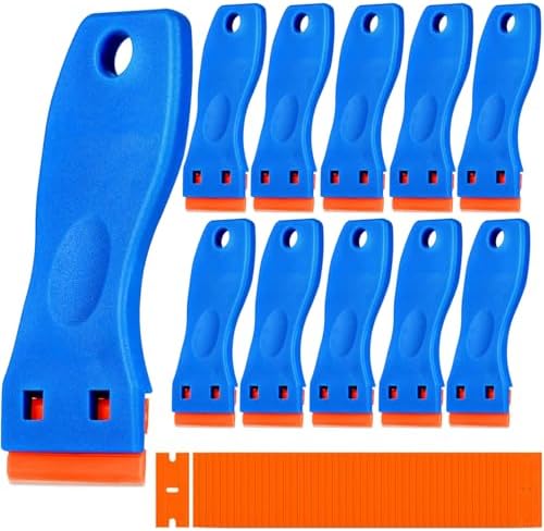 10 Plastic Razor Blade Scraper, Remove Label Decal Tool by Tecbeauty
