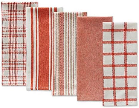 DII Assorted Woven, Kitchen Dishtowel Set, 5 Piece - Image 2