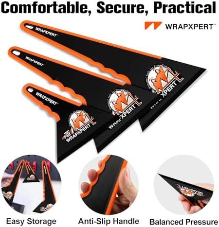 WRAPXPERT Window Tint Tools, 3 Pack Window Tint Squeegee Triangle Contour - Image 2