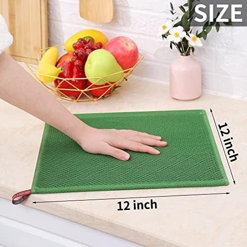 Homaxy 100% Cotton Waffle Weave Kitchen Dish Cloths, Grass Green - Image 5