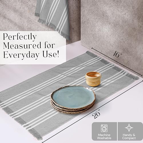 Prewashed Stripe Kitchen Towels 4 Pack, 100% Cotton Tea Towels, Reusable Wash - Image 4