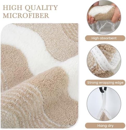 SINLAND Microfiber Facial Cloths Fast Drying Washcloth 12x12inch Wave Pattern 6 - Image 3