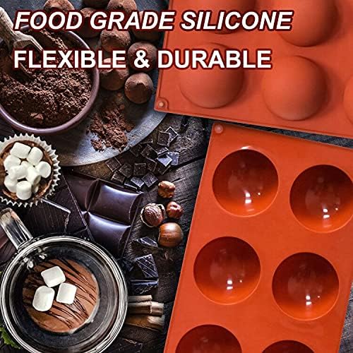 Lerykin 3 Pack Large 6-Cavity Semi Sphere Silicone Molds, Non-Stick Baking Mold - Image 2