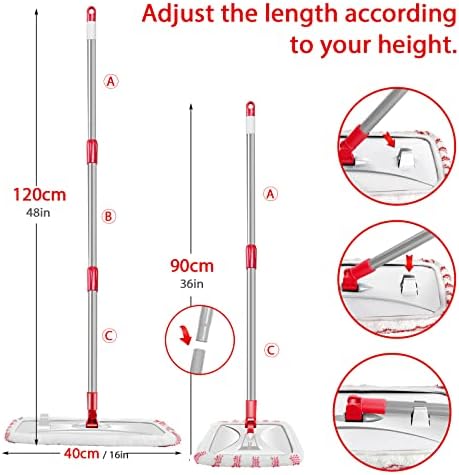Hardwood Floor Mop, Extended Large Flat Floor Mop - Image 6
