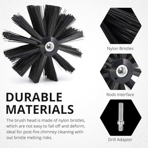 4 Inch Dryer Vent Cleaner Brush Head, Duct Cleaning Brush - Image 3
