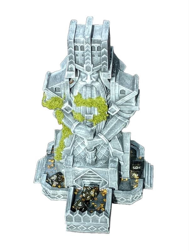 Dwarven 3D Printed Dice Tower - Baldur's Shrine by Unchained Games - Mythic Roll - Carve Your Fate in Stone with Ancestral Echoes and Valor! (24.) Silk- Gold & Purple)