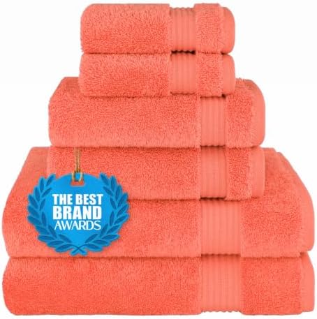 Cotton Paradise 6 Piece Towel Set, 100% Cotton Soft Absorbent Turkish Towels by UNITEDHOMETEXTILE