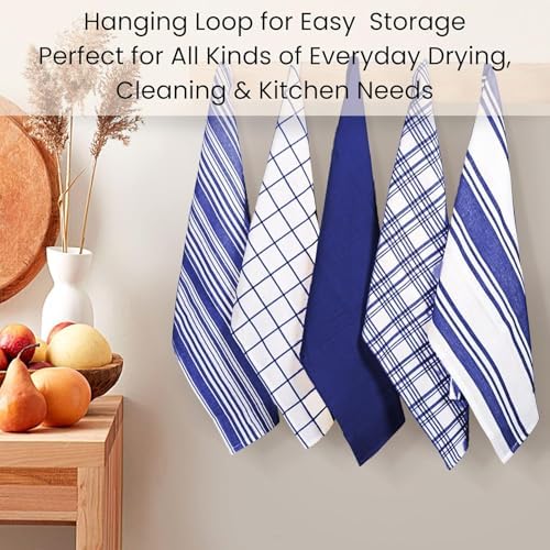 Cotton Clinic Assorted Kitchen Towels 5 Pack – Soft Absorbent Quick Drying - Image 5