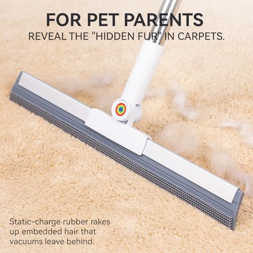 Magic Squeegee Broom for Floors, 62 in Handle, Rubber Pet Hair Remover - Image 4