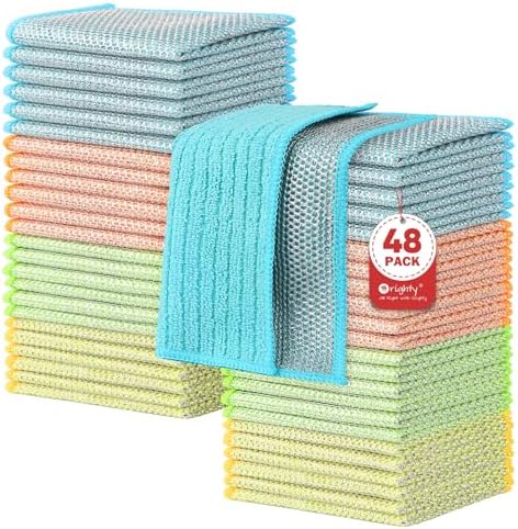 Orighty Dish Cloths, 48 Pack Double-Layer Metal Dish Rags by AllRightinOrighty