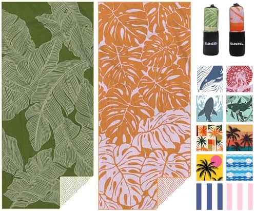 Eunzel 2 Pack Microfiber Beach Towel, Quick Dry Travel Towel Large Sand Free by EUNZEL