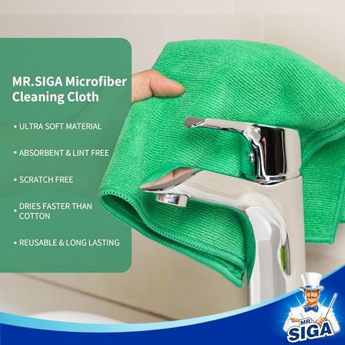 MR.SIGA Microfiber Cleaning Cloths, Streak Free Microfiber Towels, 12 Pack - Image 5