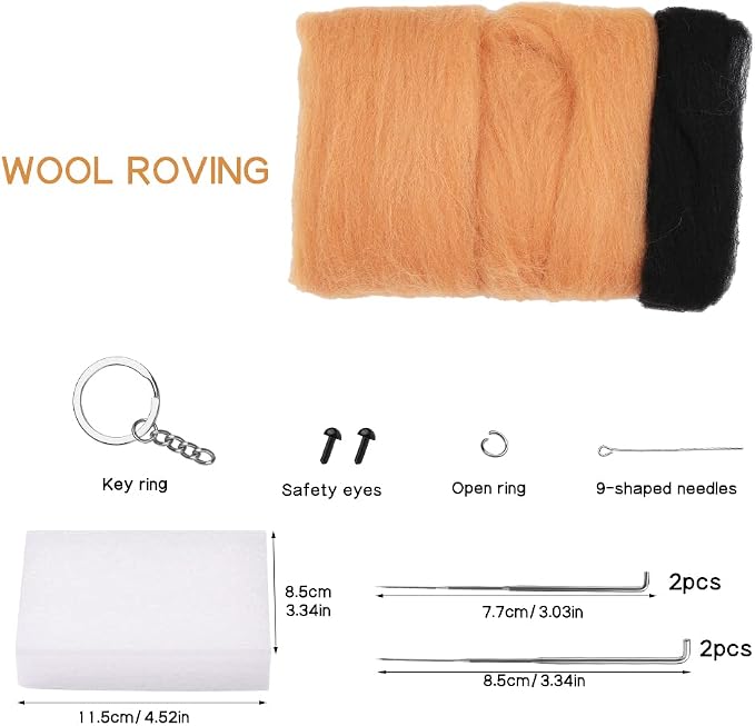 QMNNMA Needle Felting Kit, Animals Needle Felting Set, DIY Wool Felt Materials - Image 2