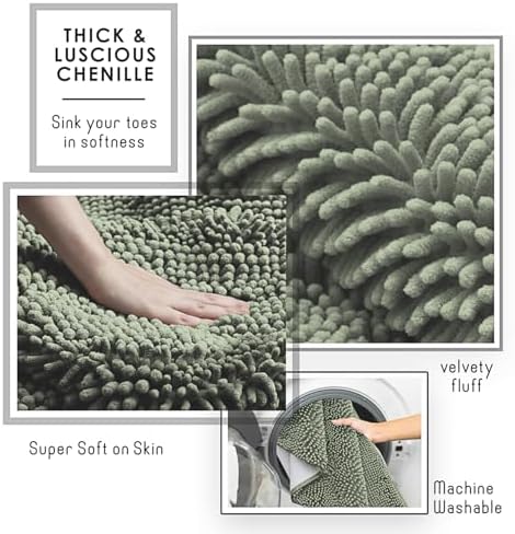 Hearth & Harbor Bathroom Rugs, Chenille Bath Mat - Image 6