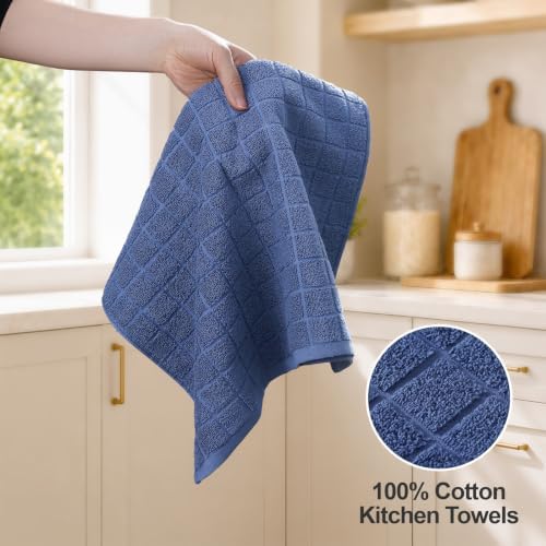 Kitinjoy Premium Cotton Check Kitchen Towels 6 Pack - Image 3