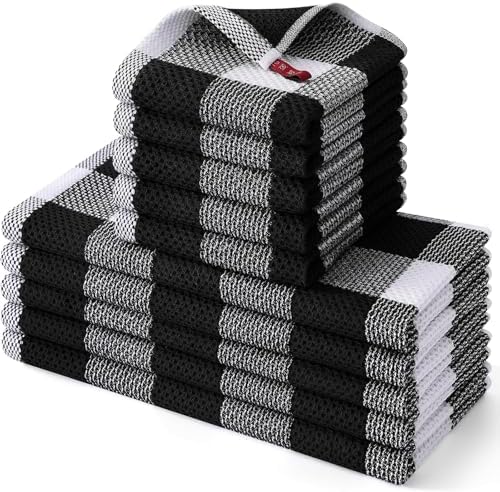 Homaxy 100% Cotton Kitchen Towels and Dishcloths Set of 10 by Homaxy