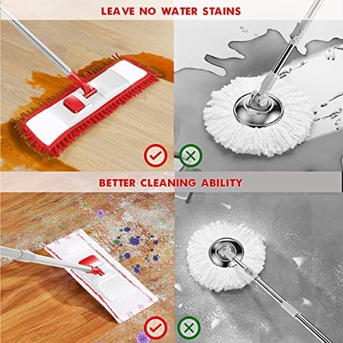 Microfiber Mop for Floor Cleaning, Flat Dust Mop for Home and Kitchen - Image 2