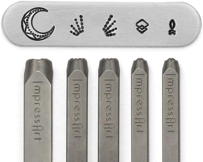 ImpressArt - Signature Geometric Mandala Metal Stamp Pack, Steel Punches for Metal Stamping (Pack of 5)