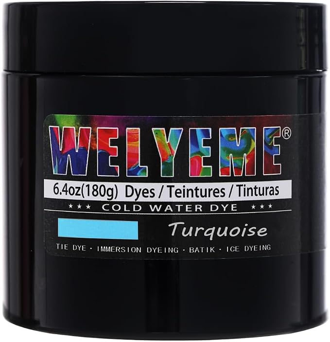 Cold Water Dye Turquoise, Tie Dye Powder, Fabric Dye Powder by WELYEME