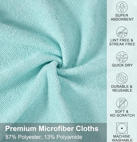 UPSTAR Microfiber Cleaning Cloth, Reusable Paper Towels Rolls, 50 Packs 12x12 - Image 2