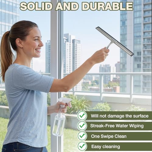FARMER 10-Inch Shower Squeegee for Glass Doors, Windows and Mirrors - Image 4