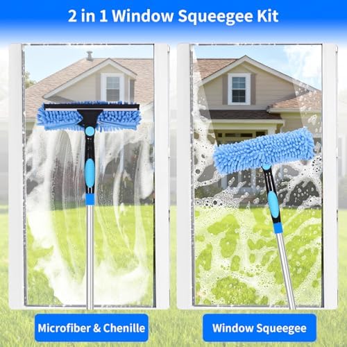 152'' Window Cleaning Kit, 2 in 1 Window Squeegee - Image 3