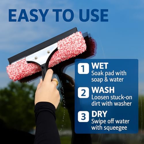 Libman 2-in-1 Window Washer & Squeegee – Premium Microfiber Glass Cleaner - Image 6