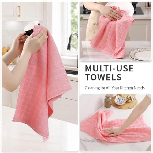 Kitinjoy Premium Cotton Check Kitchen Towels 6 Pack - Image 4