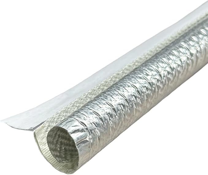 19mm - 3/4" Self Closed Aluminized Heat Shield Sleeve - 39" High Temp Heat by Unknown