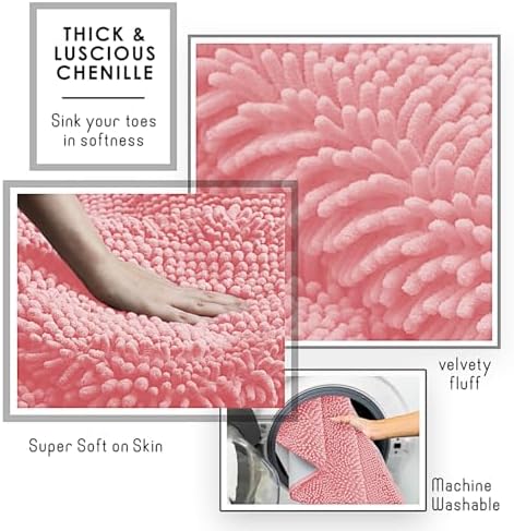 Hearth & Harbor Bathroom Rugs, Chenille Bath Mat - Image 3