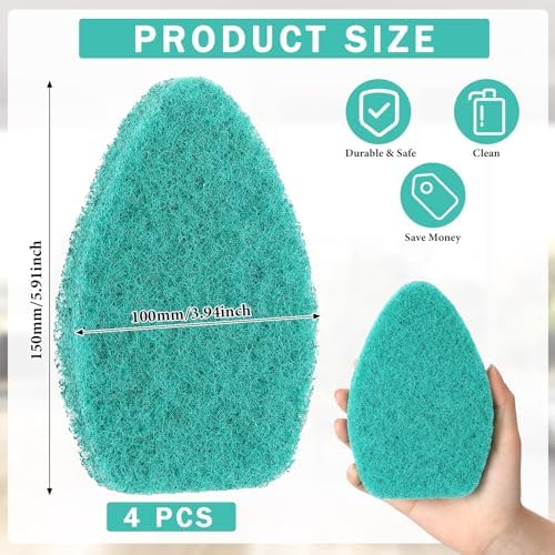 Baderke 4 Pcs Tub Tile Scrubber Cleaning Brush Pad - Image 2