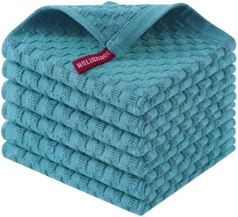 Homaxy 100% Cotton Terry Dish Cloths, Lake Blue by Homaxy