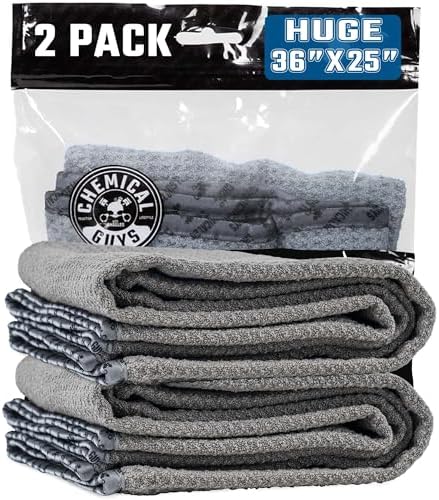 Chemical Guys, Waffle Weave Gray Matter Microfiber Drying Towel, 2 Pack by ChemicalGuys