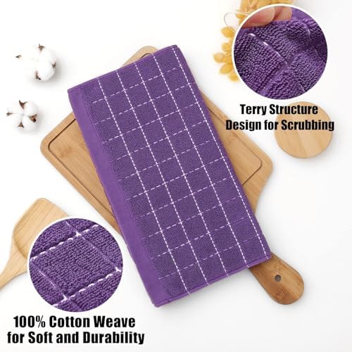 Homaxy 100% Cotton Terry Kitchen Dish Cloths, 4 Pack - Image 2