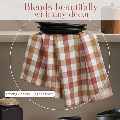 Multi Checkered Dish Towels 12 Pack, 18x26 Inches, 100% Cotton Kitchen Cloths - Image 2