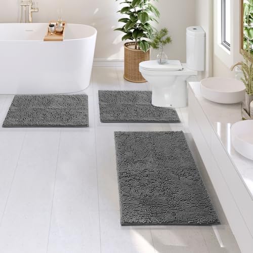 Hearth & Harbor Bathroom Rugs, Chenille Bath Mat - Image 2