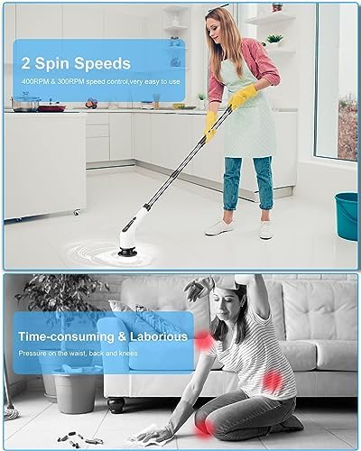 Electric Spin Scrubber, Bathroom Shower Cleaning Brush - Image 2